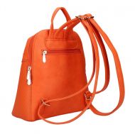 Korálově oranžový módní dámský batůžek s čelní kapsou AM0065