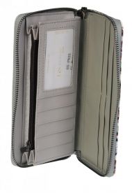GROSSO Kožená dámská peněženka v barevném motivu RFID šedá v dárkové krabičce PN25