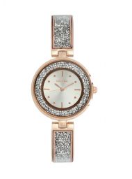 Skyline Náramkové dámské hodinky růžovo zlaté s kamínky 9550-6