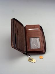 Cavaldi hnědá dámská peněženka kůže/PU v dárkové krabičce