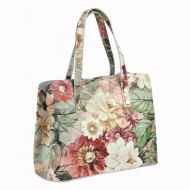 Kožená barevná dámská kabelka do ruky v květovaném motivu Florencie