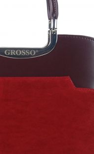 Červená bordová matná kabelka do ruky S5 GROSSO