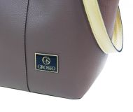 Hnědo-béžová s fialovým nádechem shopper dámská kabelka S683 GROSSO