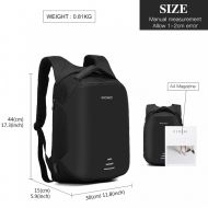 KONO černý reflexní elegantní batoh s USB portem UNISEX
