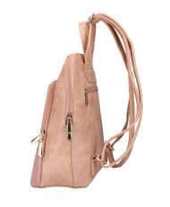 Růžový dámský módní batůžek v kroko designu AM0106