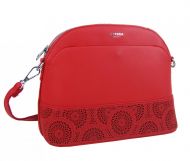 Červená crossbody dámská kabelka s čelní kapsou TESSRA