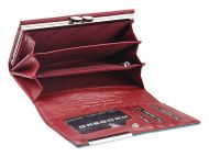 Gregorio Kožená červeno-modrá dámská peněženka v dárkové krabičce