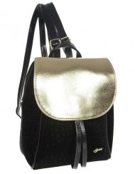 Elegantní dámský černo-zlatý batoh B03 GROSSO