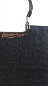 Elegantní černá matná kroko kabelka do ruky S7 GROSSO