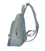 Džínově modrý dámský módní batůžek v kroko designu AM0106