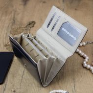 Gregorio Kožená modrá matná dámská peněženka v dárkové krabičce