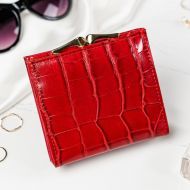 Červená kroko dámská peněženka v dárkové krabičce MILANO DESIGN
