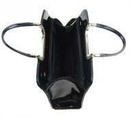 Elegantní černá lakovaná kroko kabelka S8 GROSSO