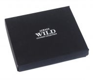 Kožená modrá pánská peněženka RFID v krabičce WILD