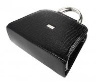 Luxusní černá lakovaná kroko kabelka do ruky S81 GROSSO