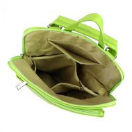 Kožený dámský módní batůžek s čelní kapsou MiaMore tmavě zelený