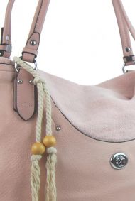 Velká moderní růžová dámská kabelka přes rameno 4620-BB