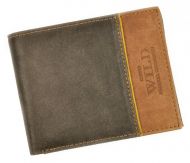 Kožená hnědá pánská peněženka RFID v krabičce WILD