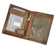 Kožená pánská peněženka tmavě hnědá RFID v krabičce BUFFALO WILD