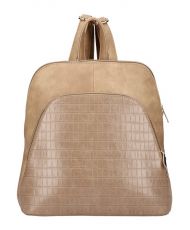 Camel hnědý dámský módní batůžek v kroko designu AM0106