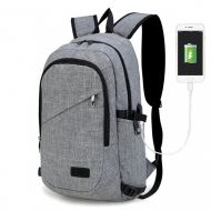 KONO šedý moderní elegantní batoh s USB portem UNISEX