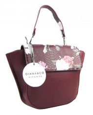 DIANA & CO Květinová dámská taška s klopou šedá
