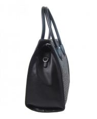Černá dámská kabelka do ruky v proplétaném stylu 4490-TS