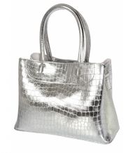 Stříbrná elegantní kroko dámská kabelka S750 GROSSO