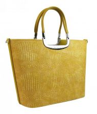 Elegantní žlutá kroko matná kabelka do ruky S7 GROSSO