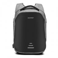 KONO černo-šedý reflexní elegantní batoh s USB portem UNISEX