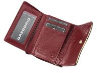 Gregorio šedá lakovaná malá dámská kožená peněženka v dárkové krabičce ZLF-117