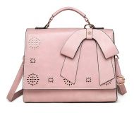 Růžová elegantní dámská kabelka s perforovaným vzorem Miss Lulu