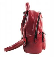 Malý červený lesklý dámský batůžek / kabelka 4827-TS