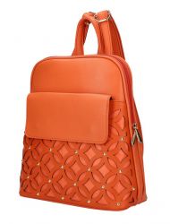 Oranžový dámský módní batůžek v perforovaném designu AM0109