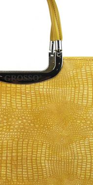 Elegantní žlutá kroko matná kabelka do ruky S7 GROSSO