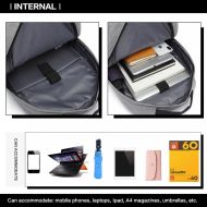 KONO šedý elegantní batoh nepromokavý s USB portem UNISEX