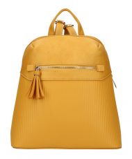 Žlutý módní dámský batůžek s čelní kapsou AM0065