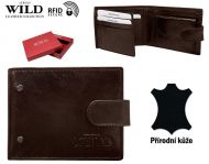Kožená hnědá menší pánská peněženka RFID v krabičce ALWAYS WILD