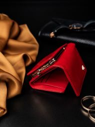 Červená menší dámská peněženka v dárkové krabičce MILANO DESIGN