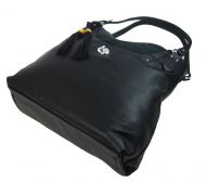 Velká moderní černá dámská kabelka přes rameno 4620-BB