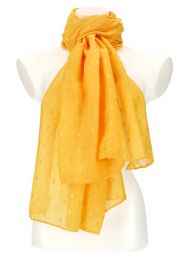 Dámský letní jednobarevný šátek / šála 180x90 cm žlutá