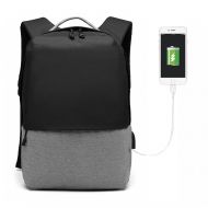 KONO černý elegantní batoh nepromokavý s USB portem UNISEX