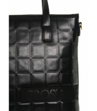 Větší moderní černá dámská kabelka S692 GROSSO