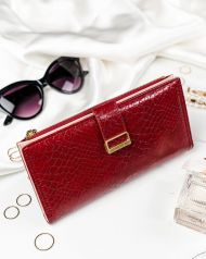Červená hadí dámská peněženka v dárkové krabičce MILANO DESIGN
