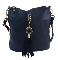 Malá crossbody dámská kabelka s bočními kapsami 4905-BB tmavě modrá