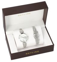 SKYLINE dámská dárková sada stříbrné hodinky s náramkem 2950-18