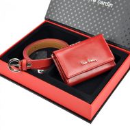 Pierre Cardin Dárková dámská luxusní sada kožený pásek a peněženka