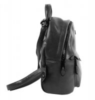 Malý tmavě šedý lesklý dámský batůžek / kabelka 4827-TS