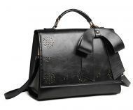 Černá elegantní dámská kabelka s perforovaným vzorem Miss Lulu