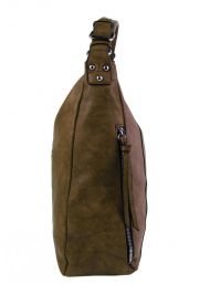 Moderní velká hnědá dámská kombinovaná kabelka YH1649